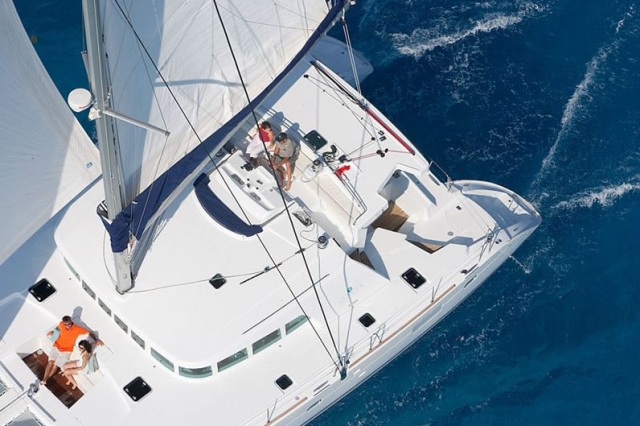 Traveling by catamaran